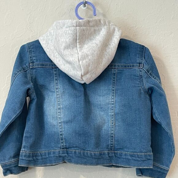 ~ 7 For All Mankind 2T Jean Jacket Kids Hood Layered Snaps Long Sleeve *FLAW - Picture 2 of 14